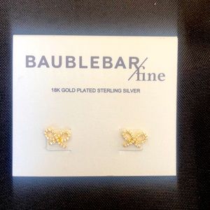 BaubleBar Fine jewelry 18K gold plated silver stud mini bows